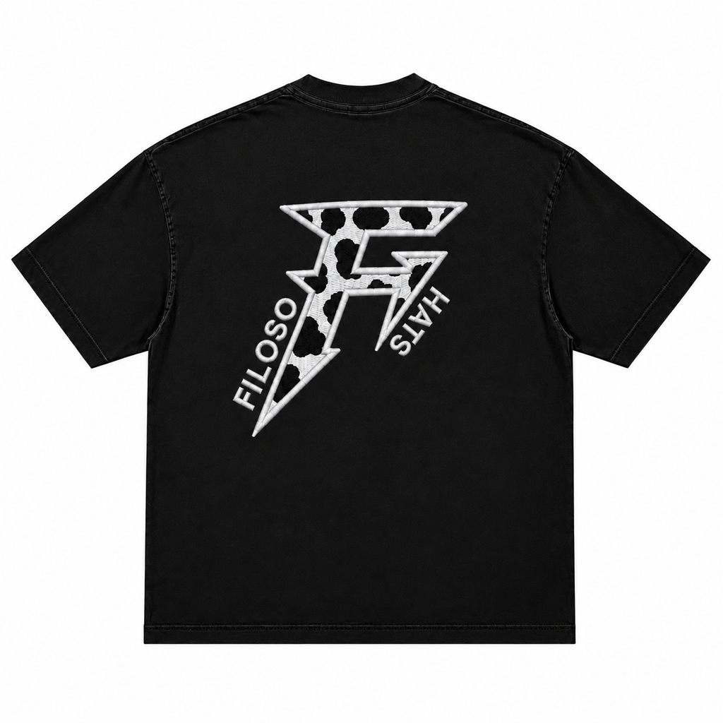 WHITE CWPRINT BLACK T-SHIRT