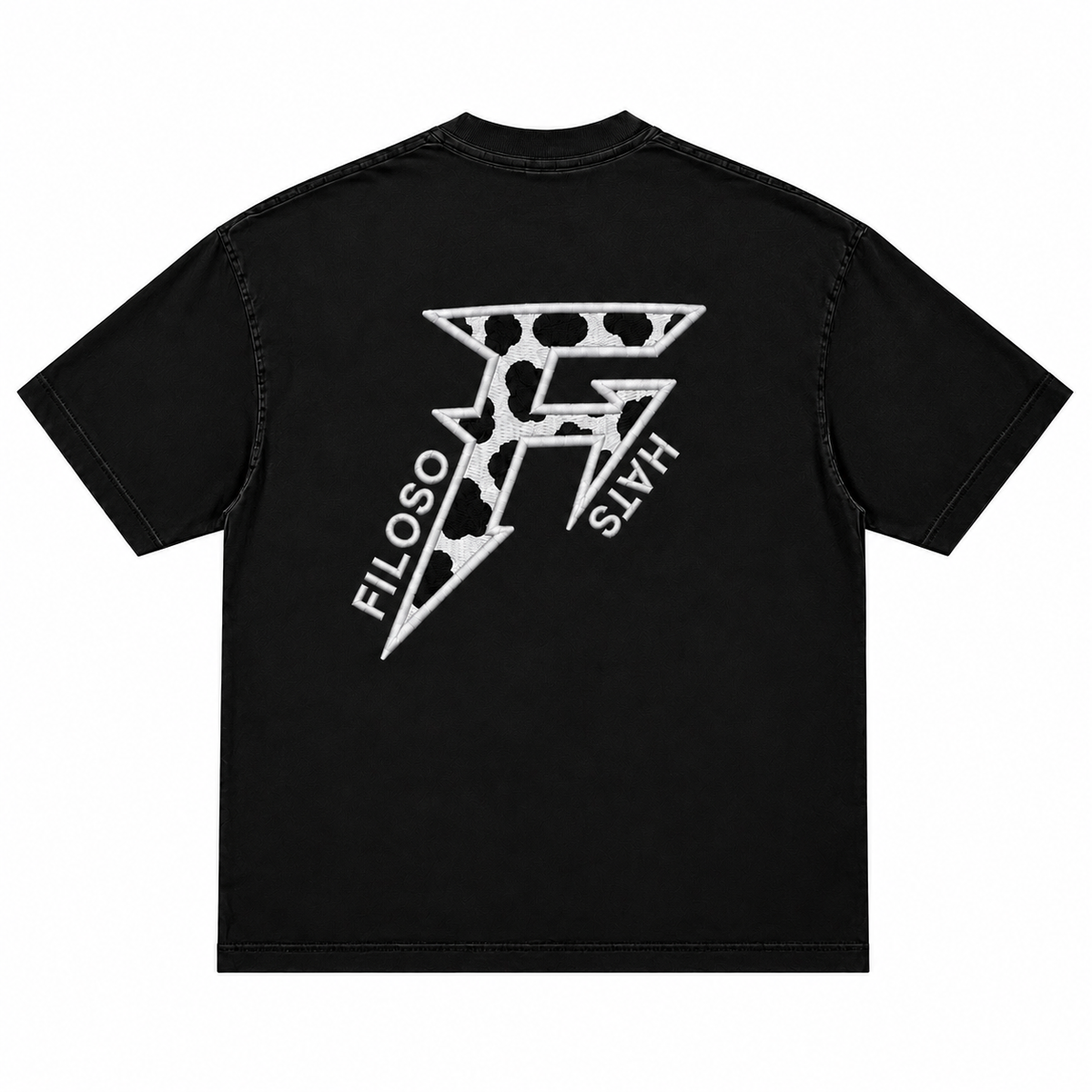 WHITE CWPRINT BLACK T-SHIRT