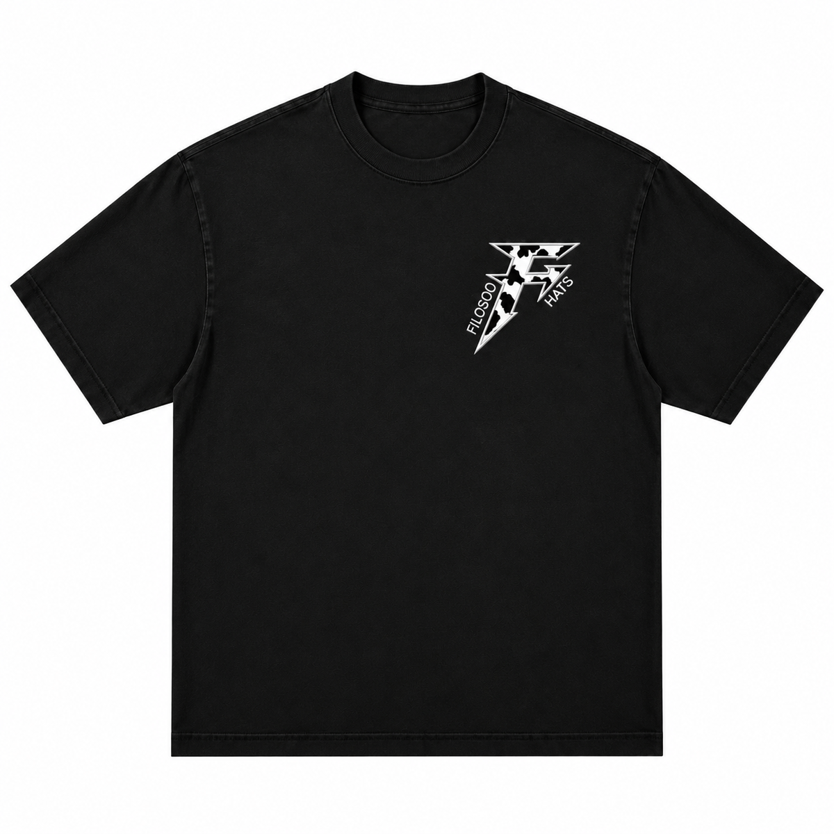 WHITE CWPRINT BLACK T-SHIRT