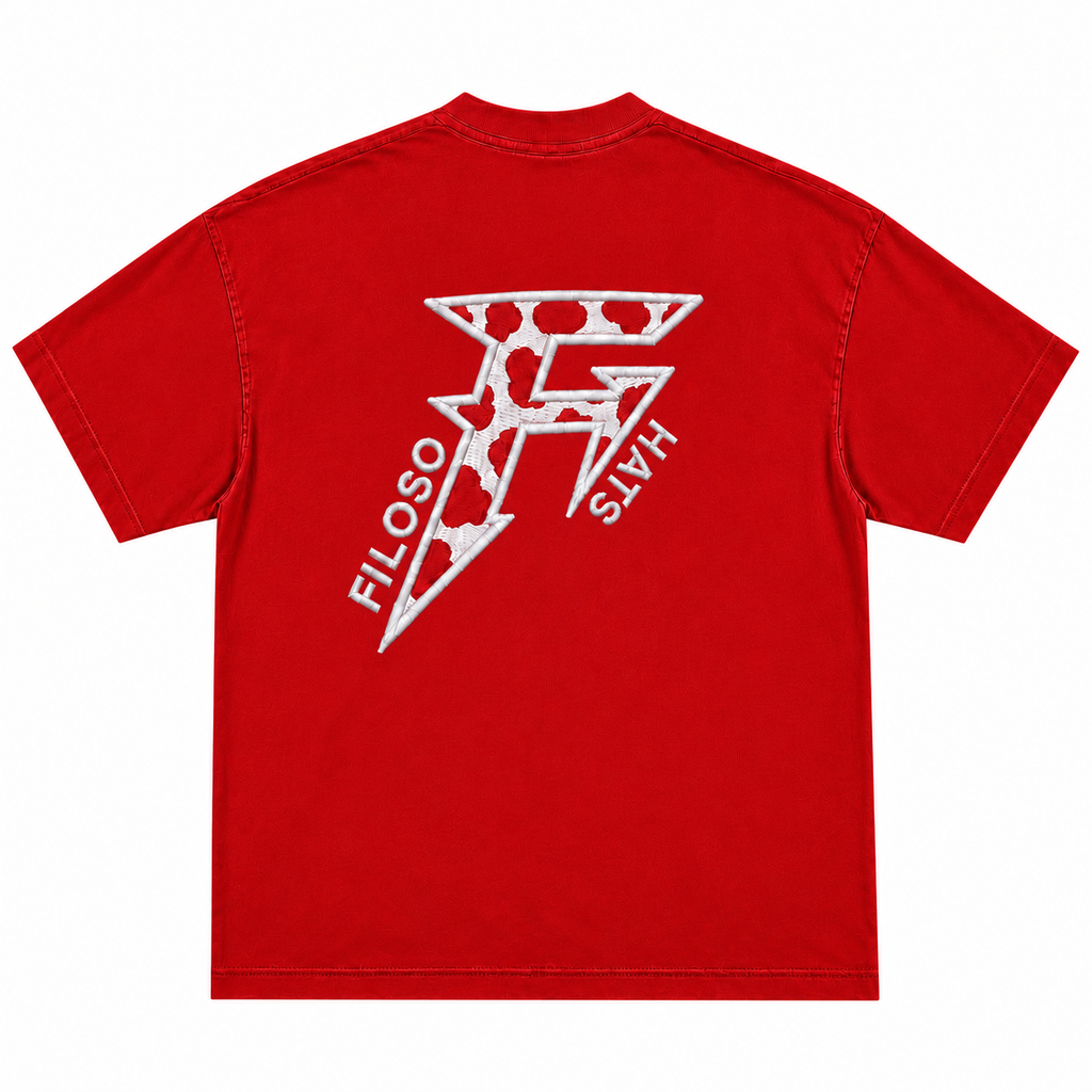 WHITE CWPRINT RED T-SHIRT